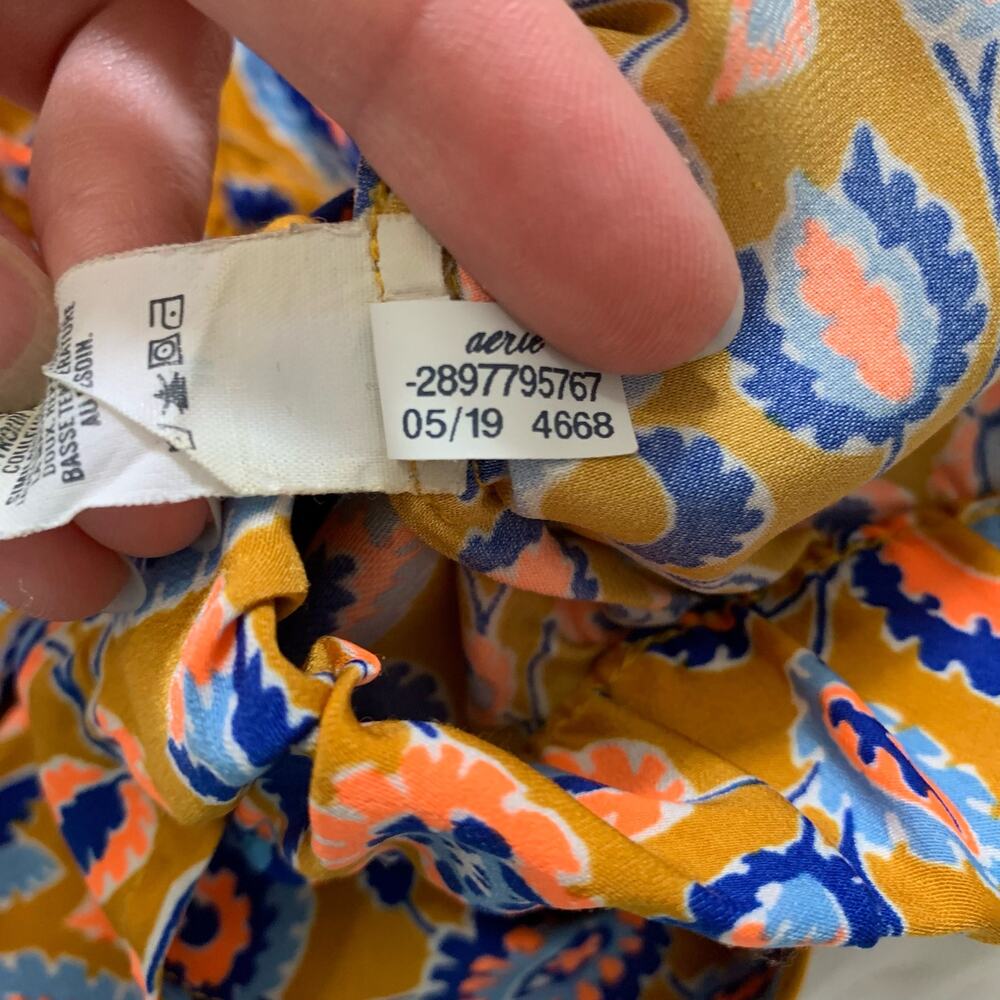 Aerie colorful paisley print drawstring waist lounge shorts - Picture 6 of 7